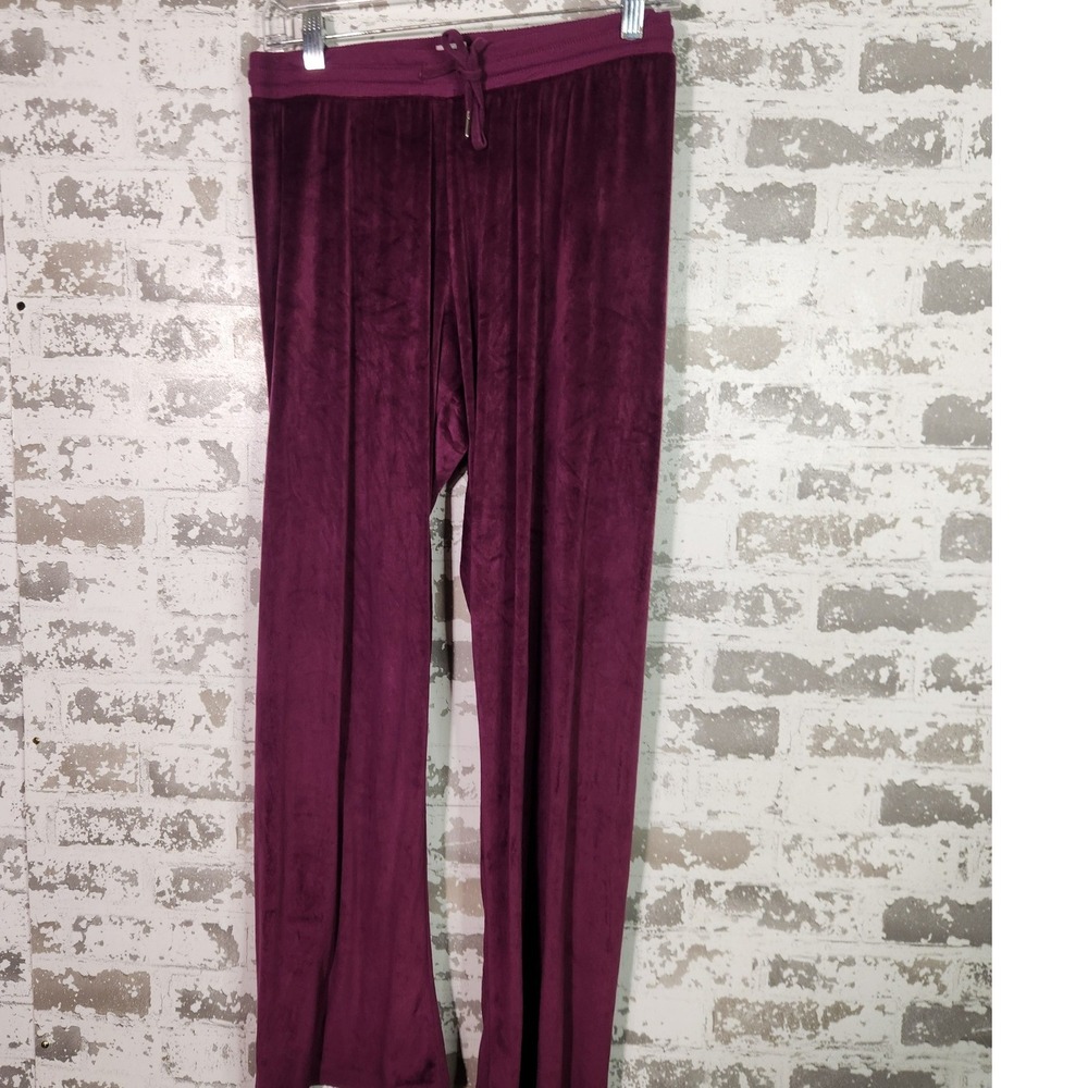 Juicy Couture Sleepwear Pants Womens Medium Purple Velour Rhinestone Y2K Lounge